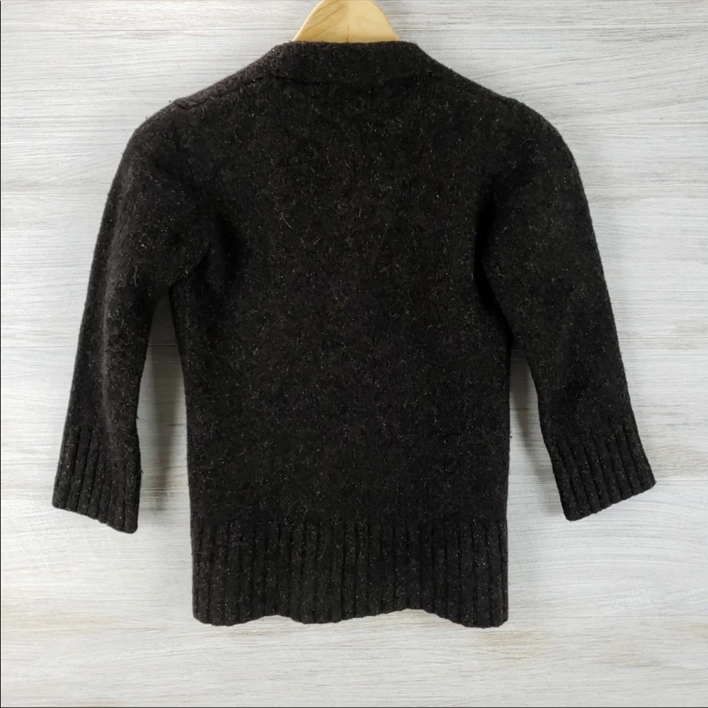 95% Merino Wool Cardigan Cropped 3/4 Sleeves Size Small Pursuits Ltd Cozy Work - Picture 4 of 8